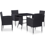 Vidaxl 5-delige Tuinset Poly Rattan - Negro