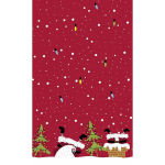 Duni Kerstversiering Papieren Tafelkleden Met Kerstman Benen 138 X 220 Cm - Tafellakens - Rood