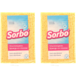 Sorbo 2x Huishoud Producten Afwas/schoonmaaksponsjes 14 Cm - Sponzen - Geel