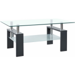 Vidaxl Salontafel 95x55x40 Cm Gehard Glas Transparant En - Gris