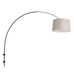 Steinhauer Wandlamp Sparkled Light 8194zw Kap Linnen Grijs - Zwart