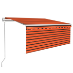 Vidaxl Luifel Automatisch Uittrekbaar Met Rolgordijn 3x2,5 M - Oranje