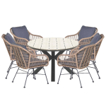Garden Impressions Lucas Tuinset 7-delig - Tulli Tuintafel 220x115 Cm - Bruin
