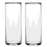Mica Decorations 2x Ronde Glazen Cilinder Vaas/vazen Transparant 24 Cm Lang - Vazen