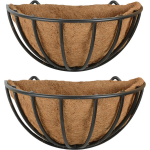 Esschert Design 2x Stuks Metalen Hanging Baskets/ruiven Voor Aan De Wand/muur 35 X 20 Cm - Plantenbakken