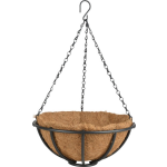 Esschert Design Metalen Hanging Basket / Plantenbak Zwart Met Ketting 30 Cm - Hangende Bloemen - Plantenbakken