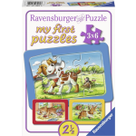 Ravensburger Mijn Dierenvriendjes - My First Puzzels - 3x6 Stukjes - Kinderpuzzel