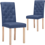 Vidaxl Eetkamerstoelen 2 St Stof - Blauw