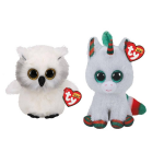 ty - Knuffel - Beanie Boo&apos;s - Ausitin Owl & Christmas Unicorn