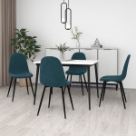 Vidaxl Eetkamerstoelen 4 St Fluweel - Blauw