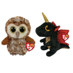 ty - Knuffel - Beanie Boo&apos;s - Percy Owl & Grindal Dragon