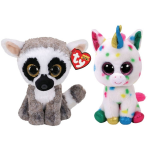 ty - Knuffel - Beanie Boo&apos;s - Linus Lemur & Harmonie Unicorn