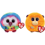 ty - Knuffel - Teeny Puffies - Owel Owl & Coconut Monkey