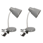 2x Stuks Grijze Bureaulampen/tafellampen 14 X 14 X 34 Cm - Bureaulampen - Silver