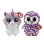 ty - Knuffel - Beanie Buddy - Asher Cat & Moonlight Owl