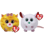 ty - Knuffel - Teeny Puffies - Tabitha Cat & Christmas Mouse
