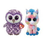 ty - Knuffel - Beanie Buddy - Moonlight Owl & Blitz Unicorn
