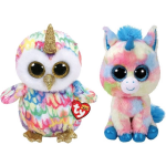 ty - Knuffel - Beanie Buddy - Enchanted Owl & Blitz Unicorn