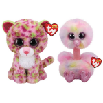 ty - Knuffel - Beanie Buddy - Lainey Leopard & Avery Ostrich