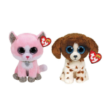 ty - Knuffel - Beanie Boo&apos;s - Fiona Pink Cat & Muddles Dog