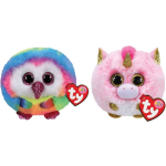 ty - Knuffel - Teeny Puffies - Owel Owl & Fantasia Unicorn