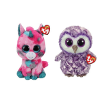 ty - Knuffel - Beanie Buddy - Gumball Unicorn & Moonlight Owl