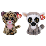 ty - Knuffel - Beanie Buddy - Livvie Leopard & Linus Lemur