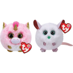 ty - Knuffel - Teeny Puffies - Fantasia Unicorn & Christmas Mouse