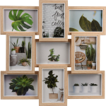 Multi Fotolijst Hout Met 9 Lijstjes Geschikt Voor Een Foto Van 10 X 15 Cm - Fotolijsten - Bruin