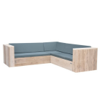 Wood4you - Loungeset 2 Steigerhout 210x200 Cm - Incl Kussens - Gl - Bruin