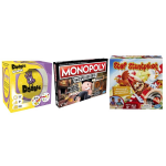 Hasbro Spellenbundel - 3 Stuks - Dobble Classic & Monopoly Valsspelerseditie & Stef Stuntpiloot