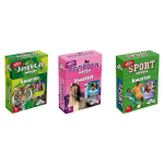 Identity Games Spellenbundel - Kwartet - 3 Stuks - Junglelife Kwartet & Paarden Kwartet & Sport Weetjes Kwartet
