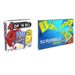 Hasbro Spellenbundel - 2 Stuks - 4 Op &apos;N Rij & Mattel Scrabble Junior