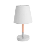 Witte Tafellamp/schemerlamp Hout/metaal 23 Cm - Tafellampen