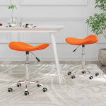 Vidaxl Eetkamerstoelen Draaibaar 2 St Kunstleer - Oranje