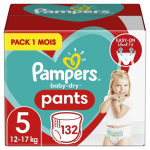Pampers Baby-dry Broek Maat 5, 12-17kg, 132 Luiers - 1 Maand Pack
