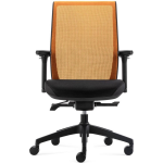 24Designs Work Synchro-4 Ergonomische Bureaustoel -e Stof/oranje Mesh - Onderstel - Groen