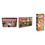 Hasbro Spellenbundel - 3 Stuks - Monopoly Valsspelerseditie & Risk & Jenga