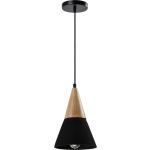 Quvio Hanglamp Langwerpig Beton Met Hout - Quv5141l-black - Zwart