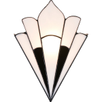 Clayre & Eef Lumilamp Wandlamp Tiffany 36*3*21 Cm E14/max 1*40w Creme Glas Muurlamp Sfeerlamp Tiffany Lamp Creme Muurlamp Sfeerlamp - Beige
