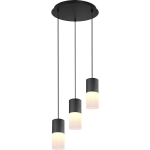 BES LED Led Hanglamp - Trion Roba - E27 Fitting - 3-lichts - Rond - Mat - Aluminium - Zwart