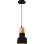 Quvio Hanglamp Langwerpig Beton Met Hout - Quv5143l-black - Zwart