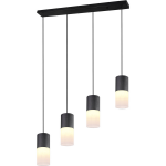 BES LED Led Hanglamp - Trion Roba - E27 Fitting - 4-lichts - Rechthoek - Mat - Aluminium - Zwart