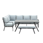 Garden Impressions Senja Lounge Dining Set 4-delig Links - Mint - Grijs