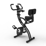 Blumill X-bike - Opvouwbare Hometrainer - Fitness Fiets - Met Rugleuning - Incl. Extra Weerstandsbanden - Zwart