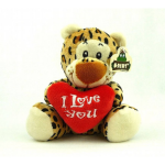 Pluche I Love You Luipaard Knuffel 14 Cm Speelgoed - Knuffeldier - Bruin