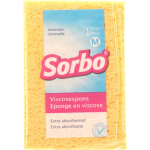 Sorbo 1x Viscose Sponzen/schoonmaaksponzen 14 Cm - Sponzen - Geel
