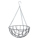 Nature Hanging Basket / Plantenbak Donker Met Ketting 16 X 30 X 30 Cm - Metaaldraad - Hangende Bloeme - Plantenbakken - Groen