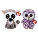 ty - Knuffel - Beanie Buddy - Linus Lemur & Moonlight Owl