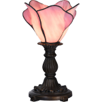 Clayre & Eef Tafellamp Tiffany Ø 20*30 Cm E14/max 1*25w 5ll-6099 - Roze